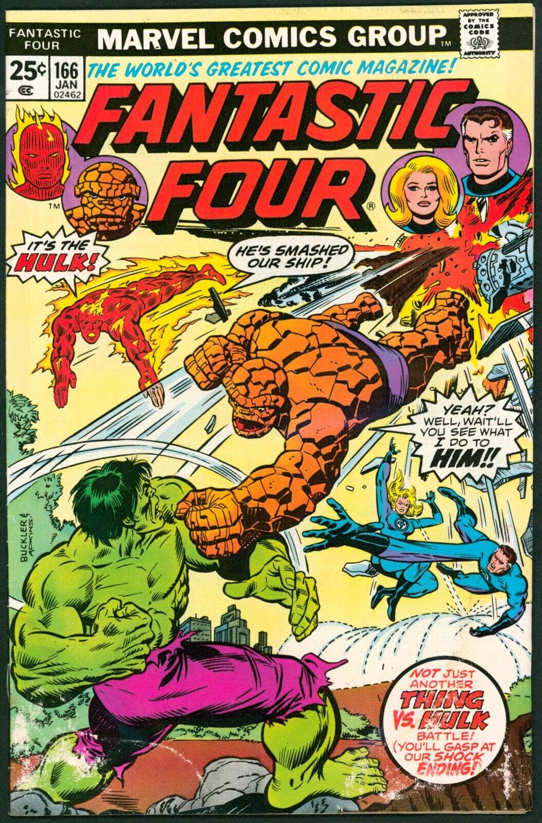 Fantastic Four 166 VG/FN 5.0 Hulk 1976