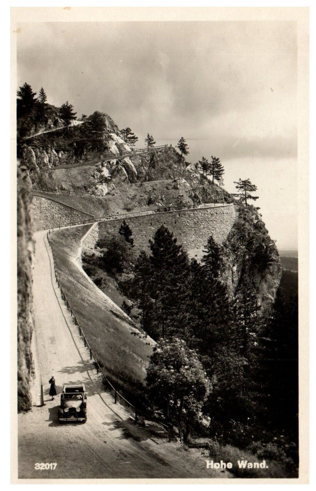 RPPC Hohe Wand Austria Antique Car Mountain Road  Postcard Posted 1935
