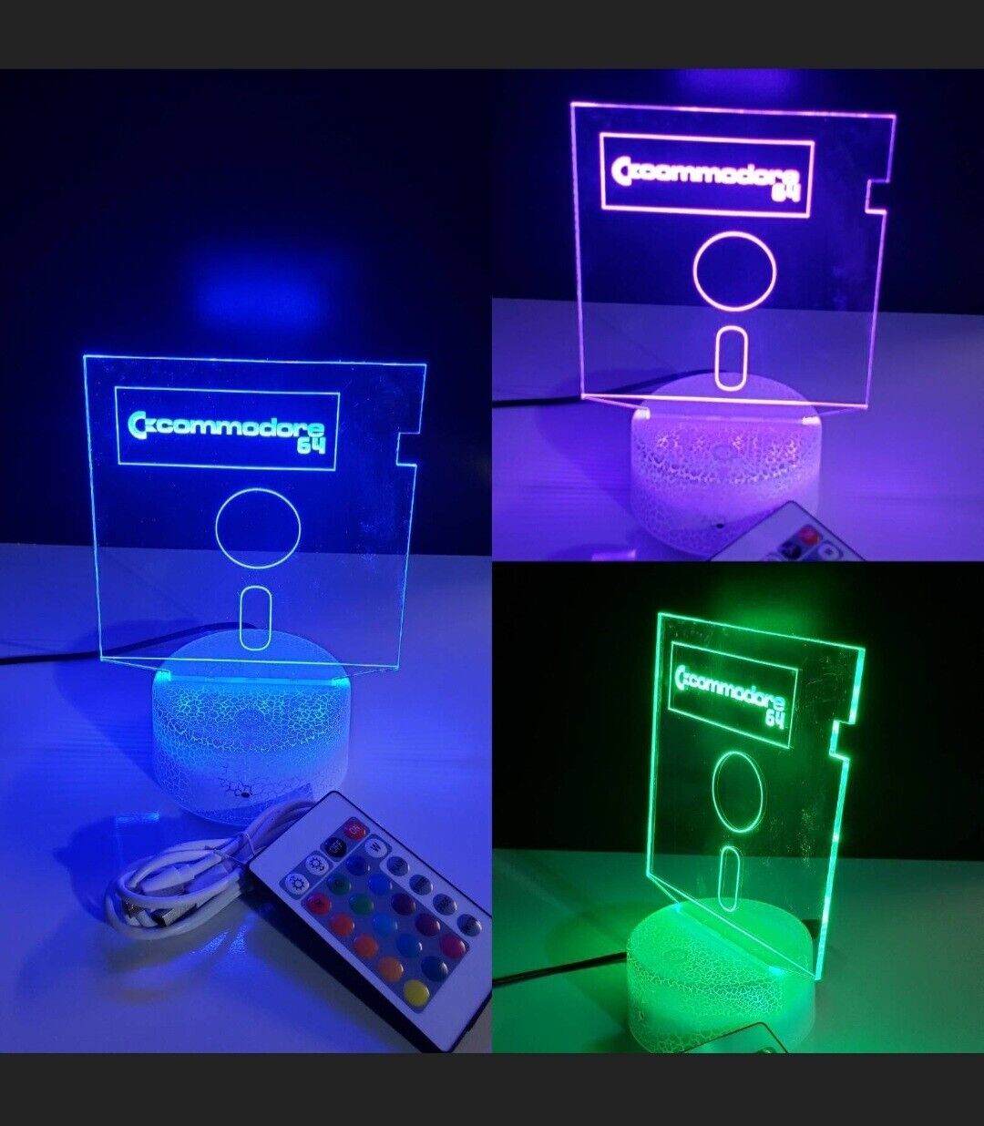 Commodore 64 led lamp displays 8 different colors (show it off)