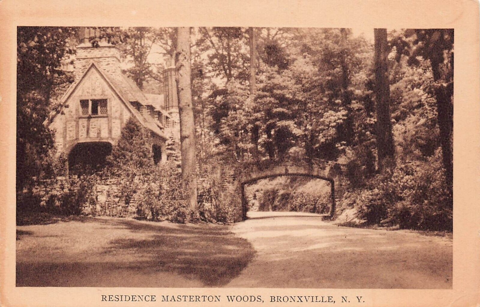 Bronxville Vlg NY New York Masterton Woods Tudor House Mansion Vtg Postcard A43