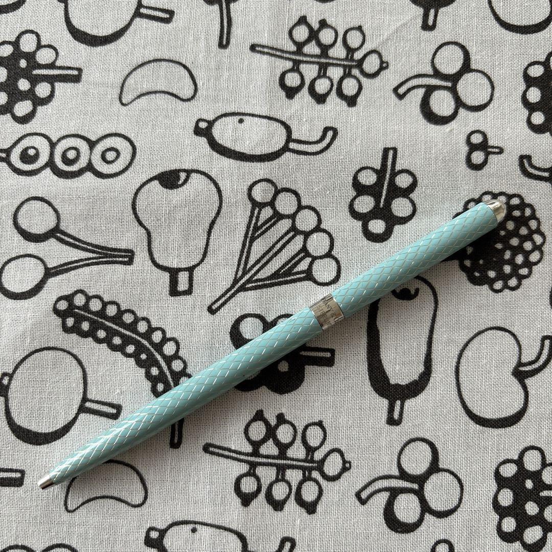 Tiffany & Co. Blue Ballpoint Pen Diamond texture SV925 twist style NO Box