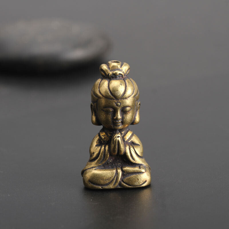 Chinese old Antique Collectible Brass girl hand piece Exquisite Pendant  N