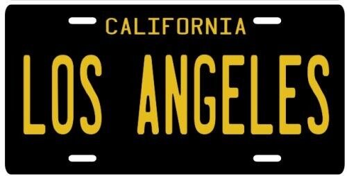 Los Angeles California 1960's Black Aluminum CA License Plate