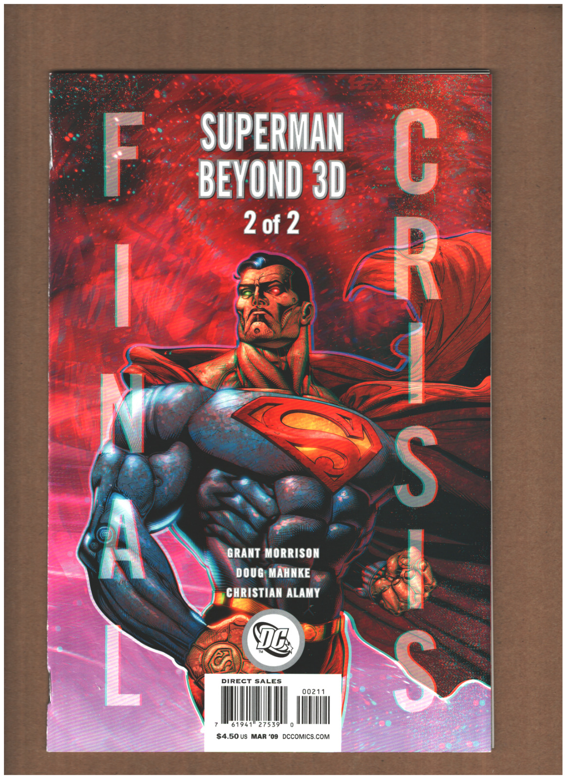 Final Crisis: Superman Beyond 3D #2 DC Mahnke Variant w/ 3D Glasses NM- 9.2