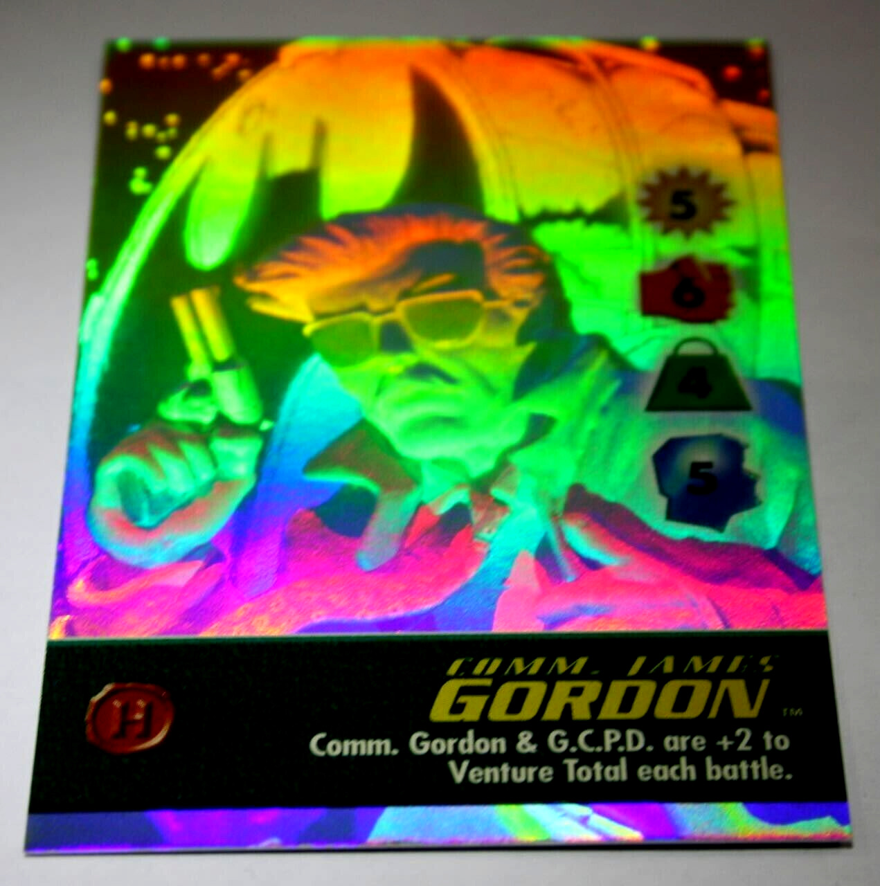 1996 SKYBOX BATMAN SILVER HOLO SERIES OVERPOWER HOLOGRAM JAMES GORDON CARD MINT