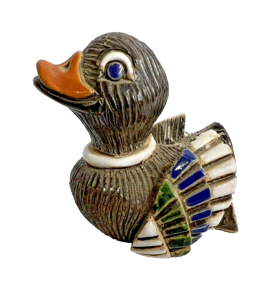Vintage 80\'s Artesania Rinconada Mallard Duck #7 Figurine Signed Retired