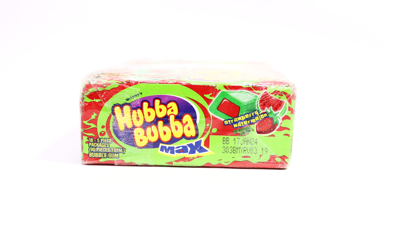 Hubba Bubba Strawberry Watermelon Gum 5 Pieces 18 Ct - EXPIRES 1/17/2024