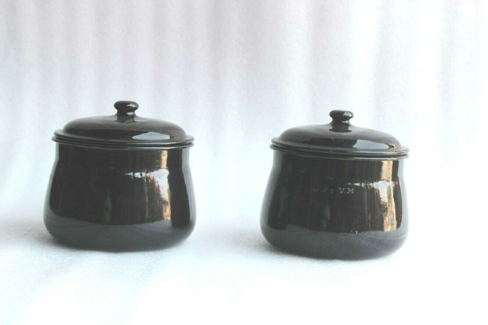 VINTAGE BLACK ENAMEL STOCKPOT WITH LID BEST KITCHENWARE COLLECTIBLE BV-6