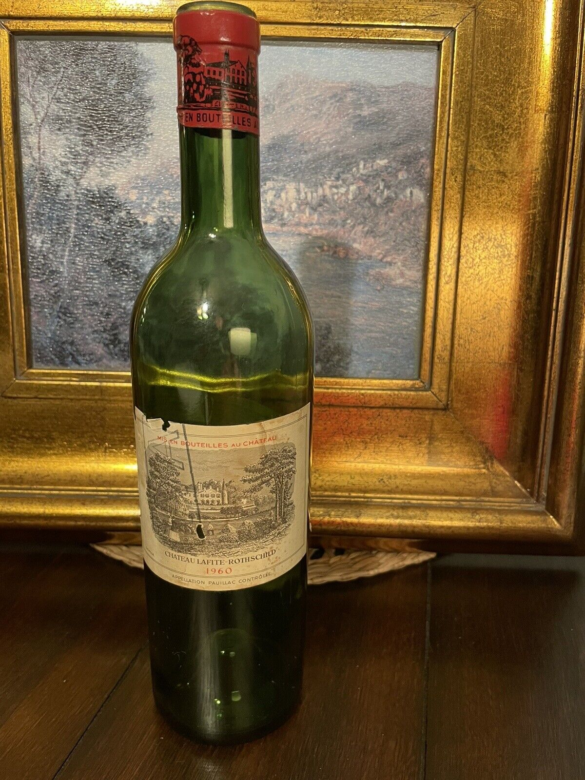 Chateau Mouton Rothschild Wine Bottle Empty 1960 RARE Collectible 750ML No cork