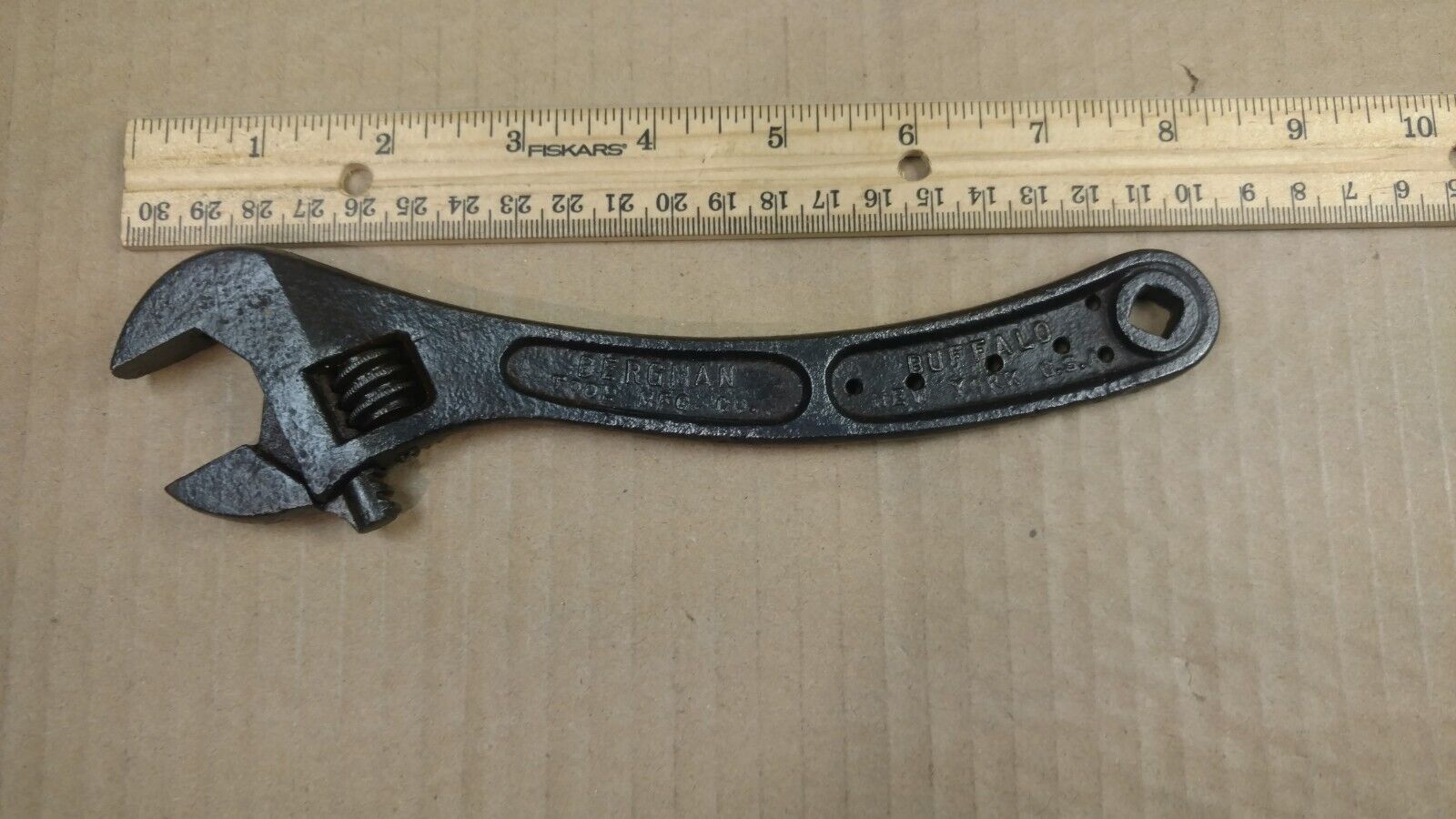 Vintage Bergman Tool MFG. CO. Buffalo NY. USA 8 IN. Queen City Adjustable Wrench