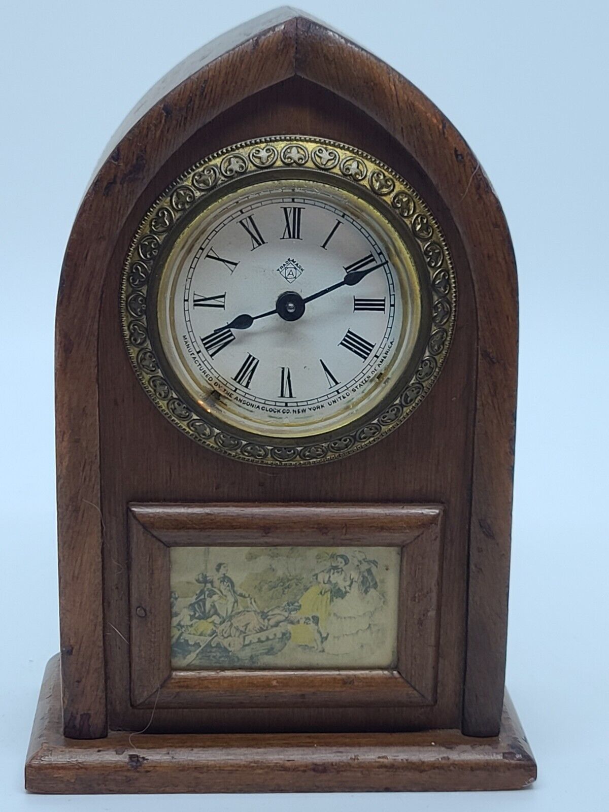 Vintage ANSONIA Working Mini Reproduction of 1830 Beehive Clock - Burroughs Co.
