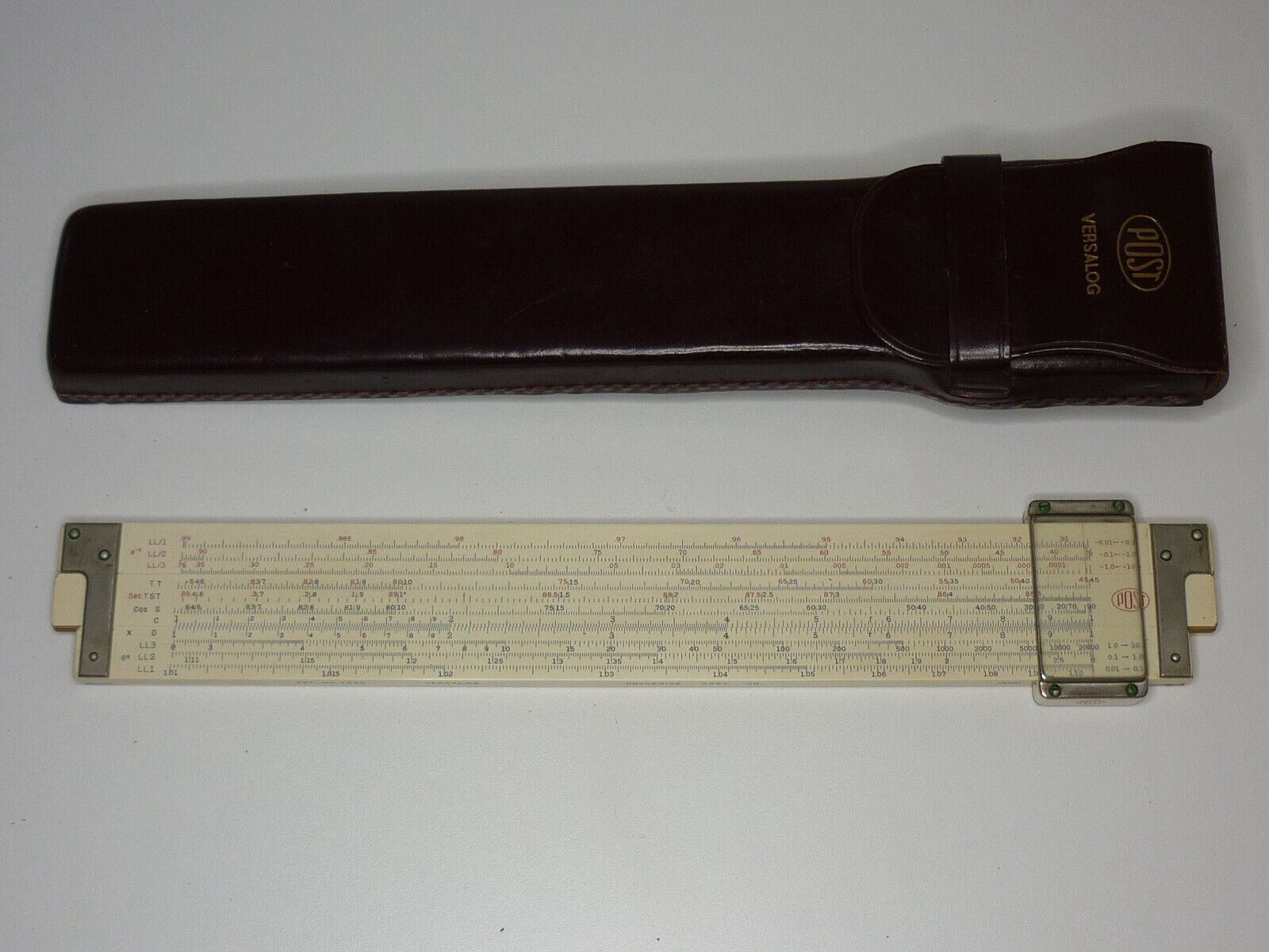 Frederick Post Co. Versalog Hemmi Bamboo Japan FE with Leather Case Slide Rule