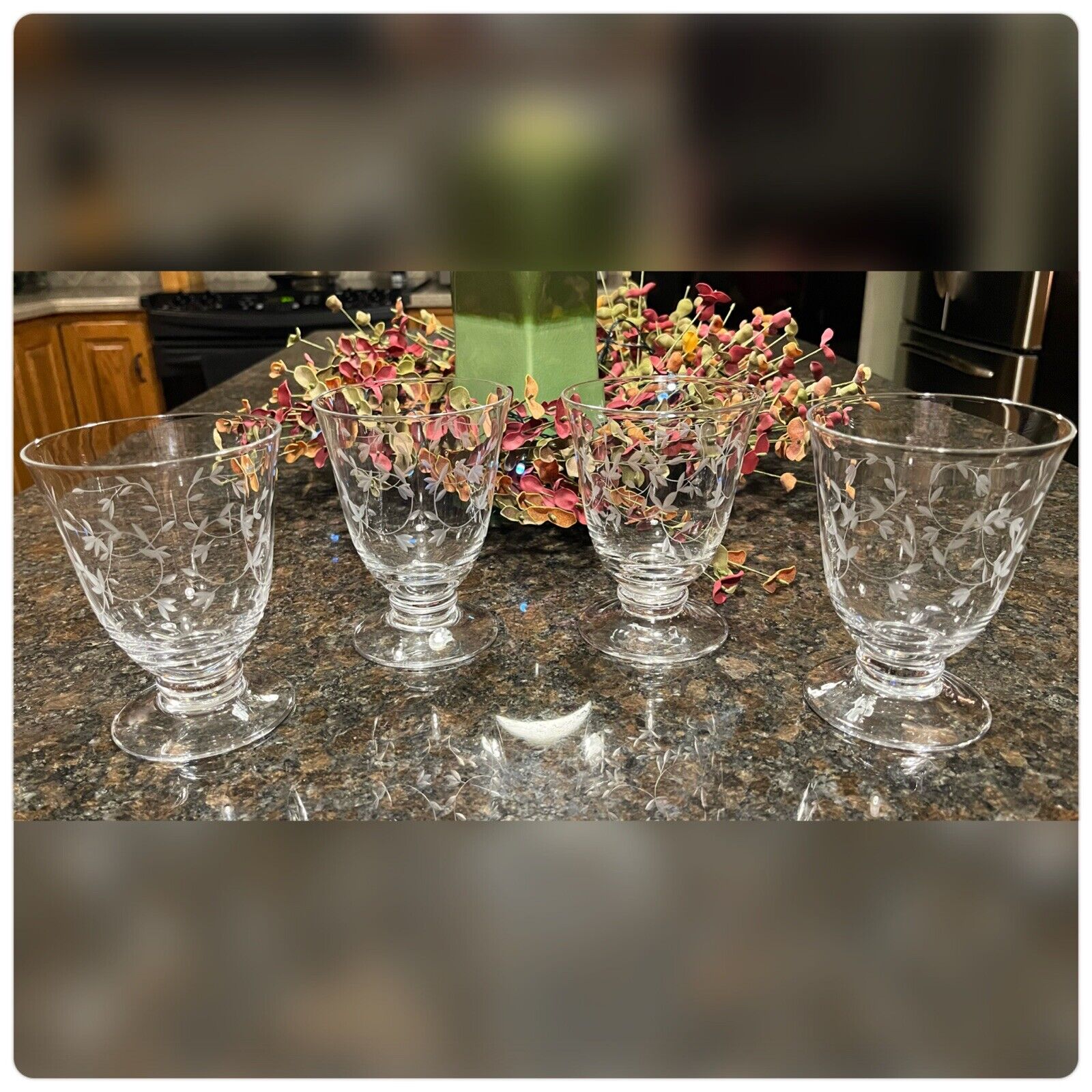 Lenox-Set of Four ‘Heather’ Crystal Footed Tumblers