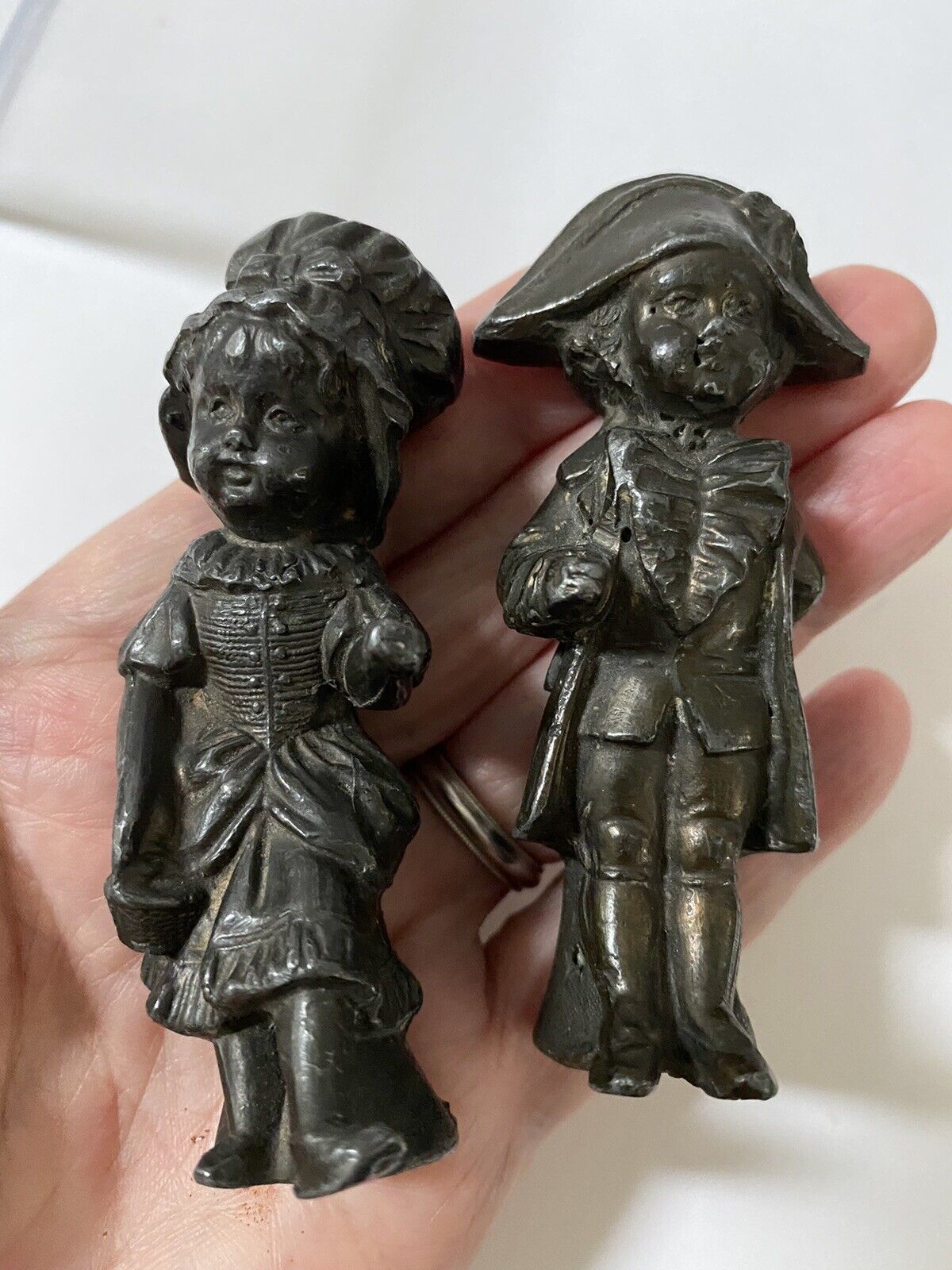 Vintage Napoleon and Josephine Bronze Small 3.5 In  Figures Figurines