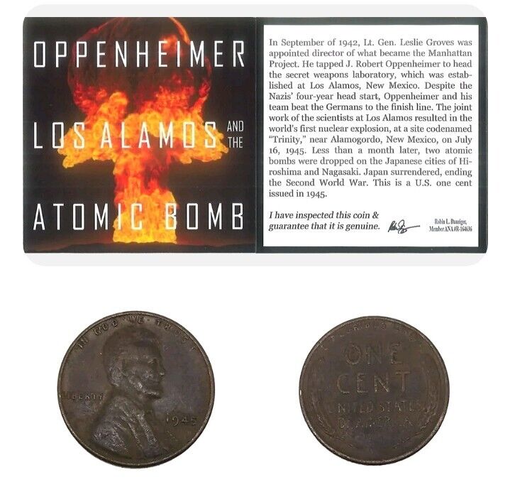 🔥10 PCS 🔥Oppenheimer, Los Alamos & the Atomic Bomb: Story, 1945 1 Cent Albums