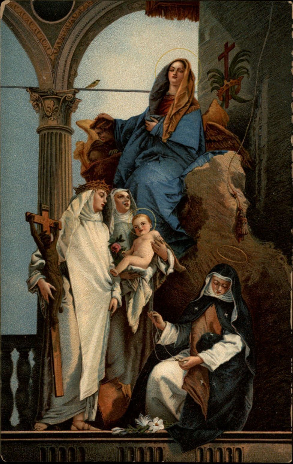 Madonna Enthroned & Various Saints Italy ~ Tiepolo artist  Italian art postcard