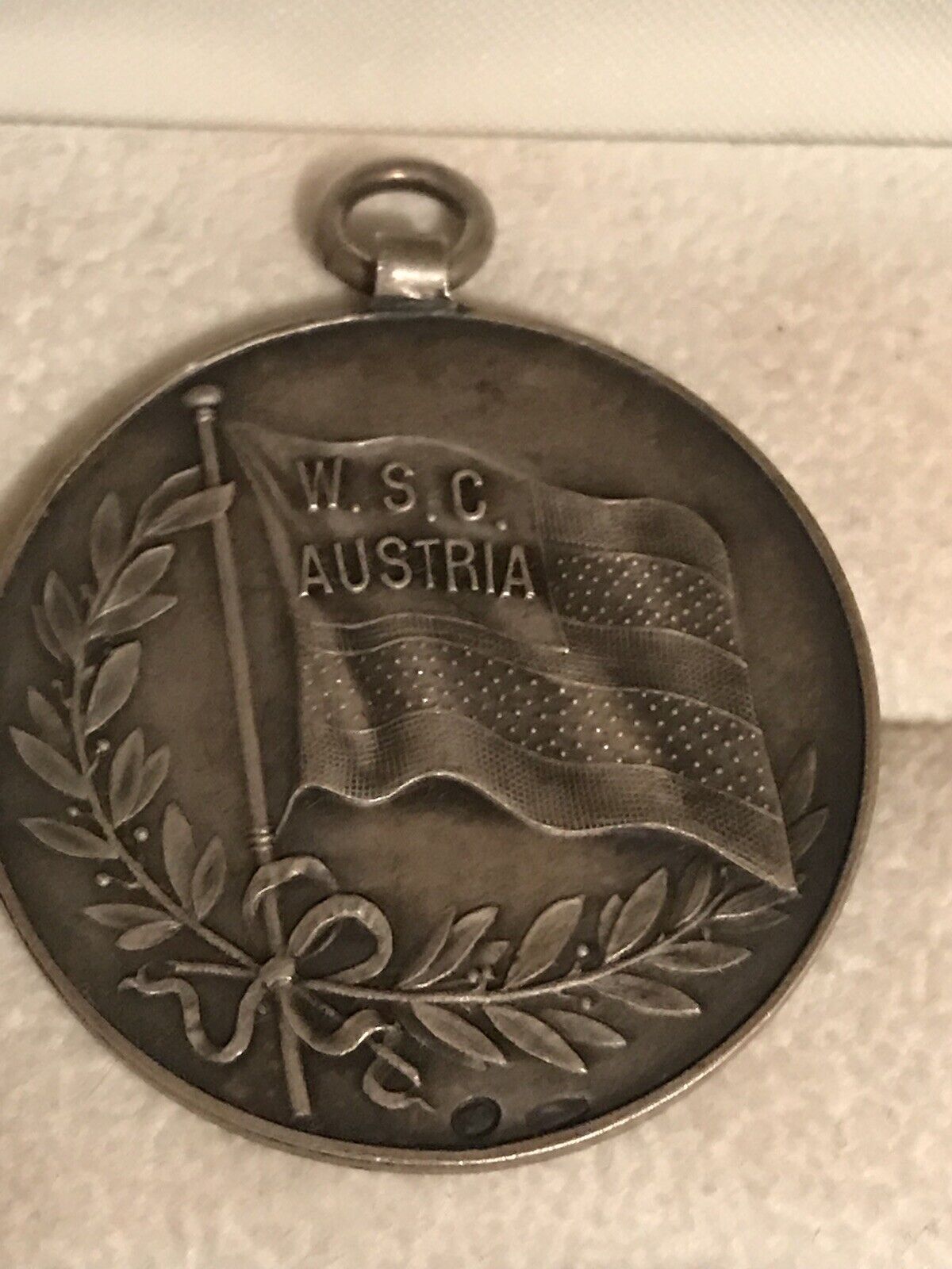 Antique Sterling 1908 W.S.C Austria Swimming Club Medal Dated w Hallmarks #DY22