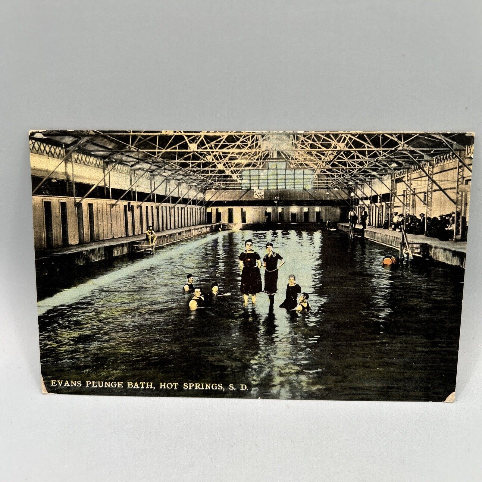 Antique Postcard Evans  Plunge Bath, Hot Springs South Dakota 1911