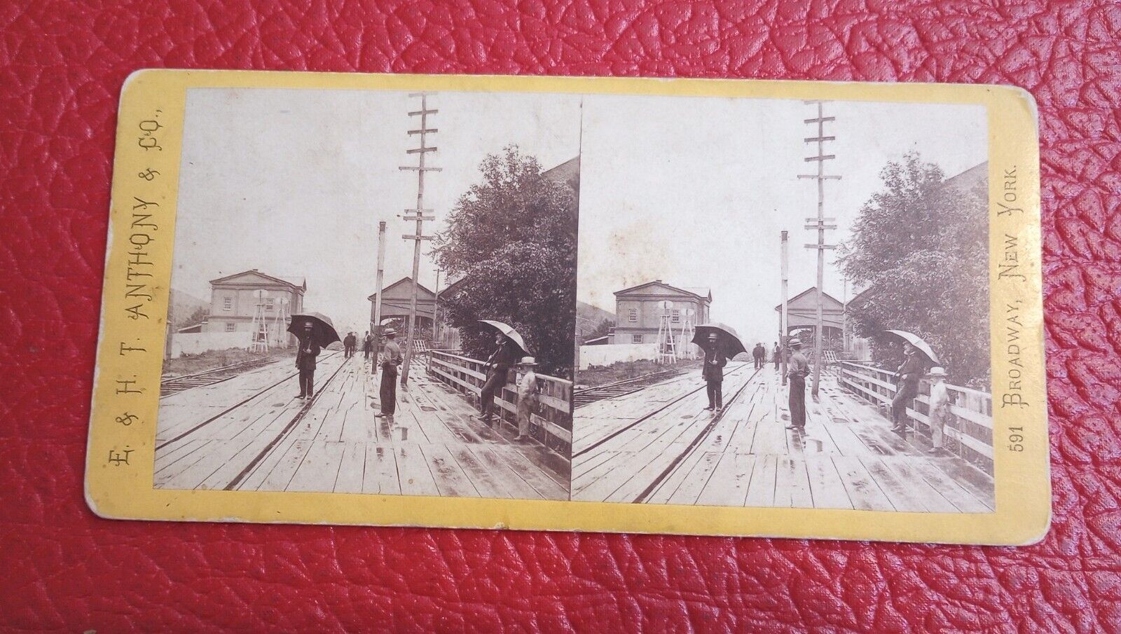 1880s Stereoview. Lewistown,Pa. Train Station. E. & H.T. Anthony. Mifflin County