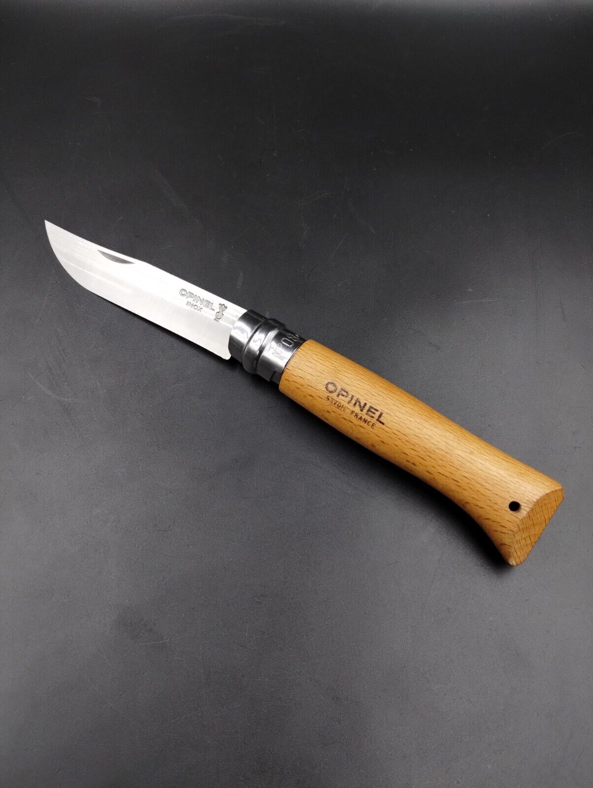 Opinel iNOX No. 8 Folding Knife Beechwood Handle Made in France