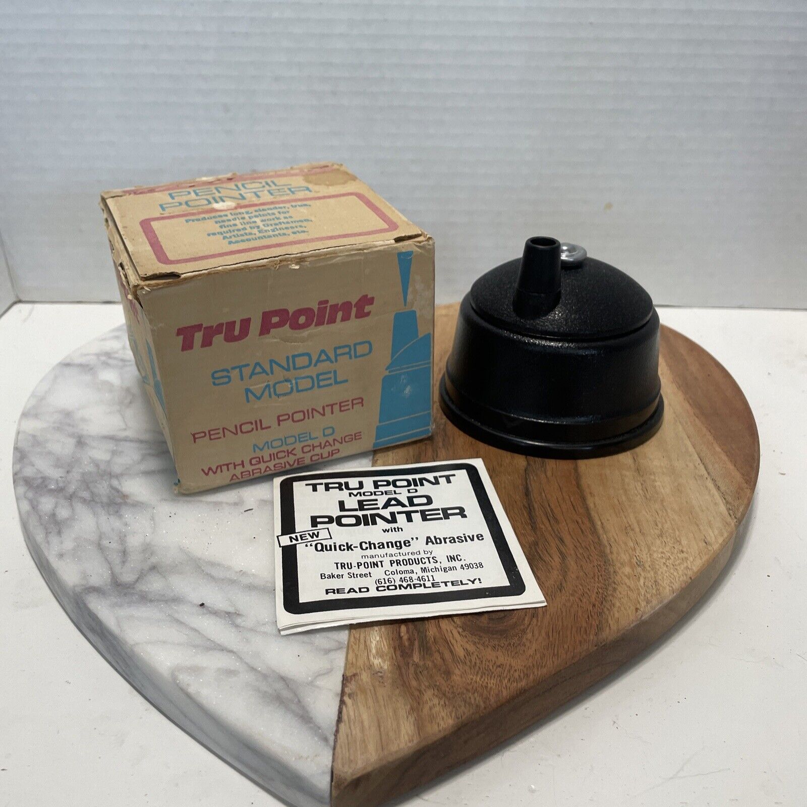 Vintage True Point Standard Pencil Pointer Sharpener Model D Original Box