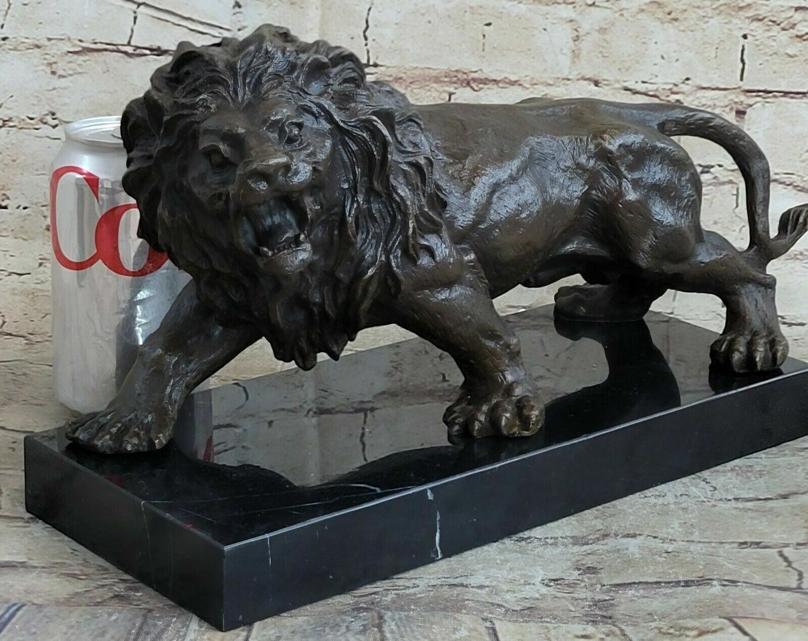 ANIMALIER LOUIS VIDAL 1850-1899 STRIDING LION FRENCH BRONZE BARYE MASTERPIECE NR