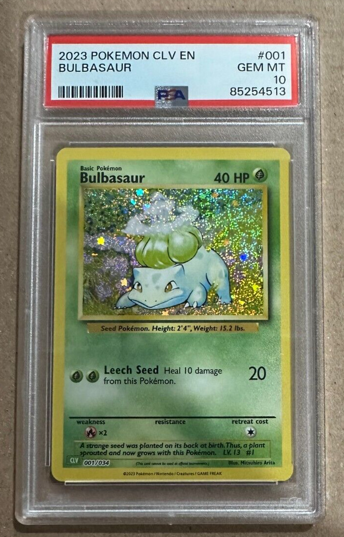2023 Pokemon Classic Collection 001 Bulbasaur Holo English PSA 10 graded card