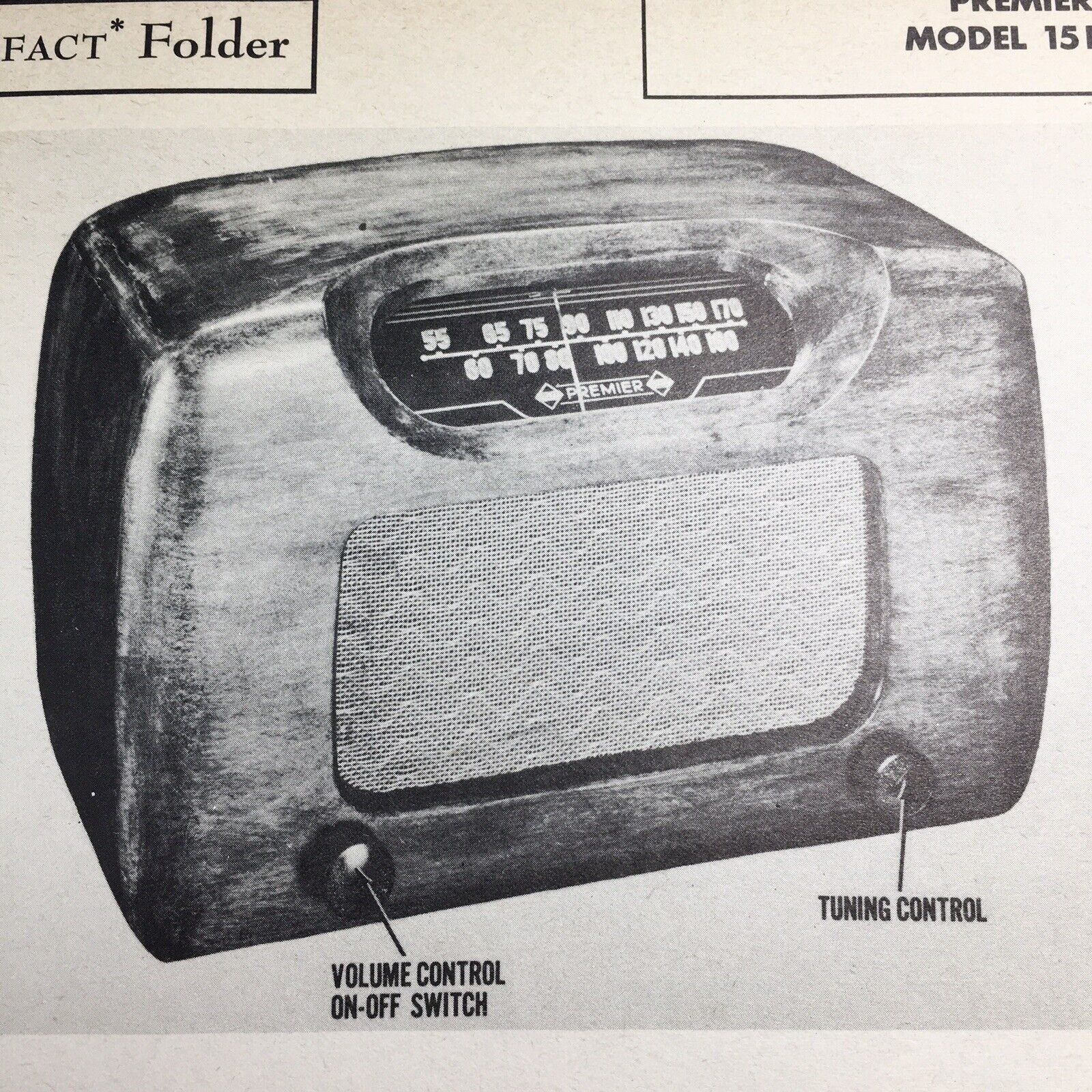 1946 Premier Radio Model 15LW Repair Wire Schematic Repair Manual