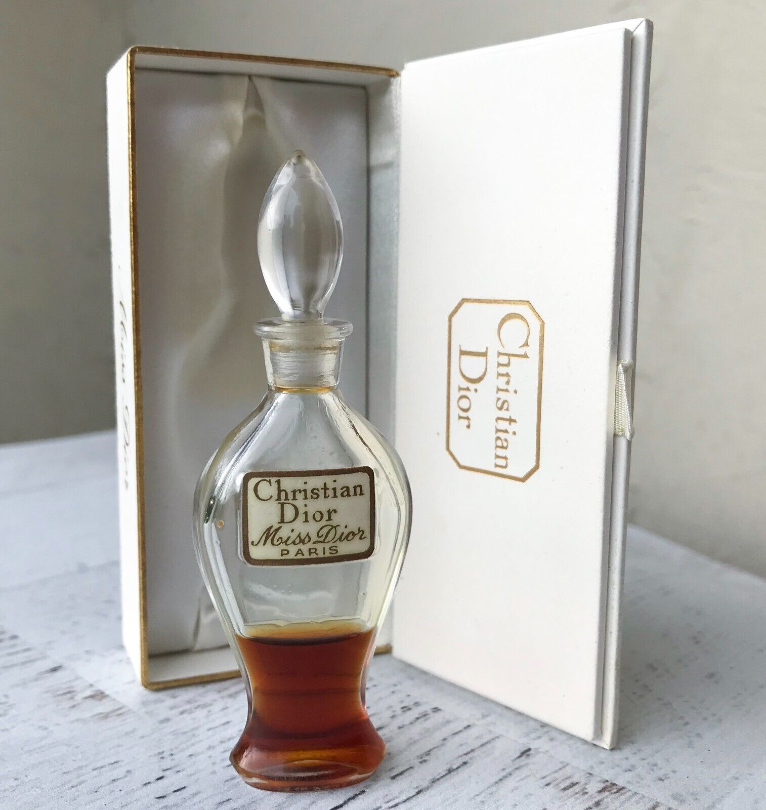Vintage Christian Dior Miss Dior Paris Amphora Perfume Bottle; 1/4 oz; 25% Full