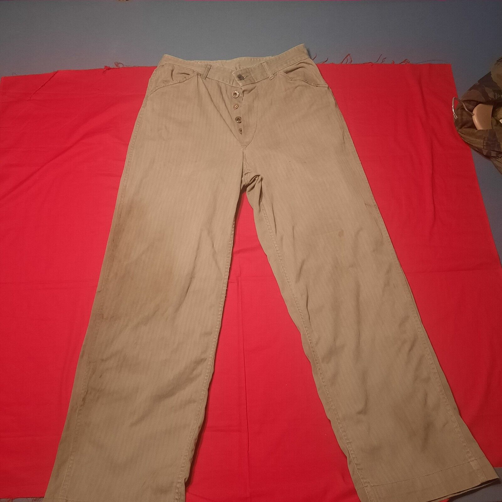WWII USMC P41 HBT Combat Trousers Original WW2 Pants Solid Condition