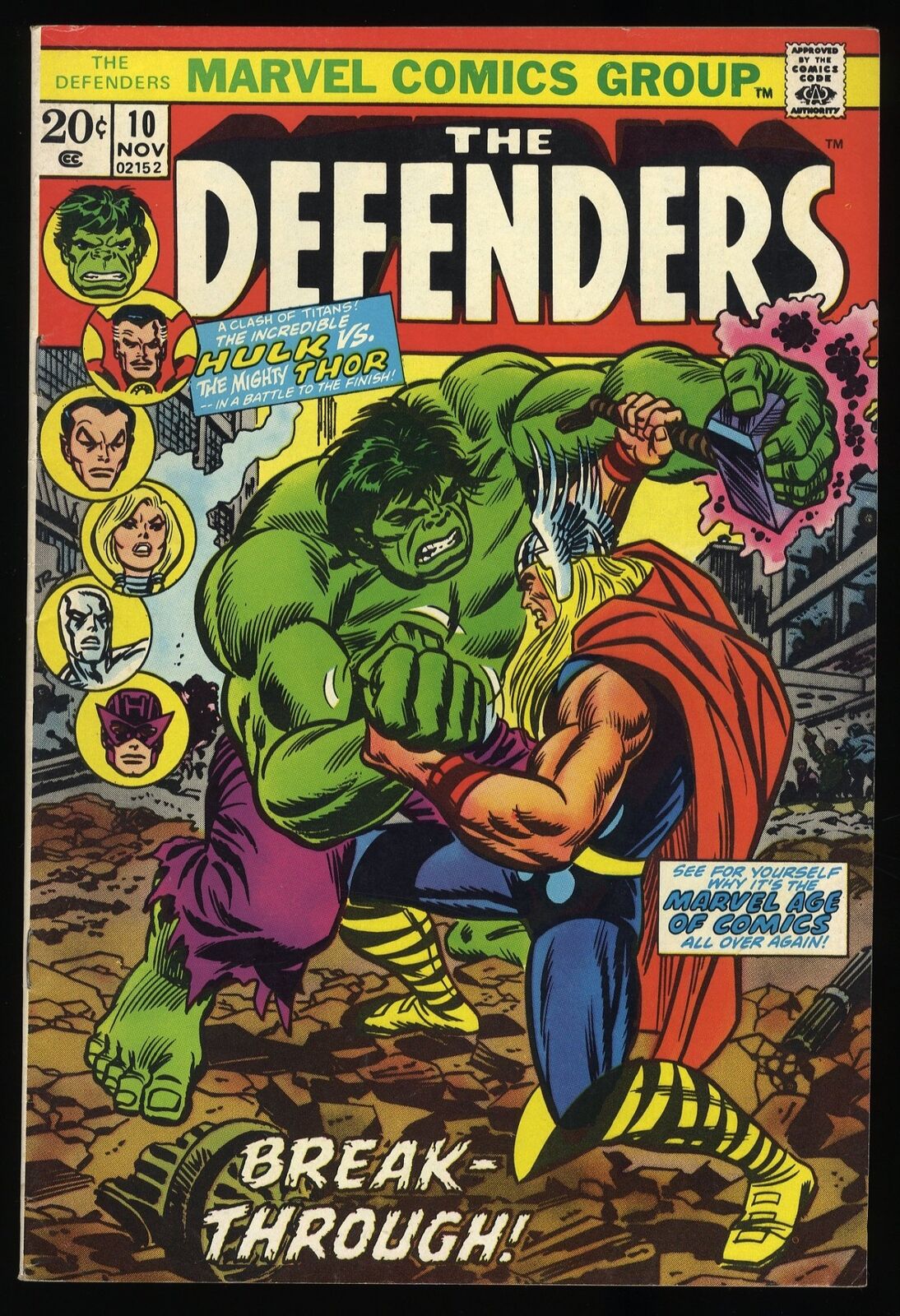 Defenders #10 FN+ 6.5 Thor vs Incredible Hulk  Avengers-Defenders Crossover