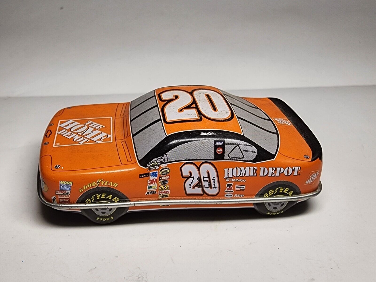 Vintage 2003 Home Depot NASCAR Aluminum mint Tony Stewart candy canister Car can