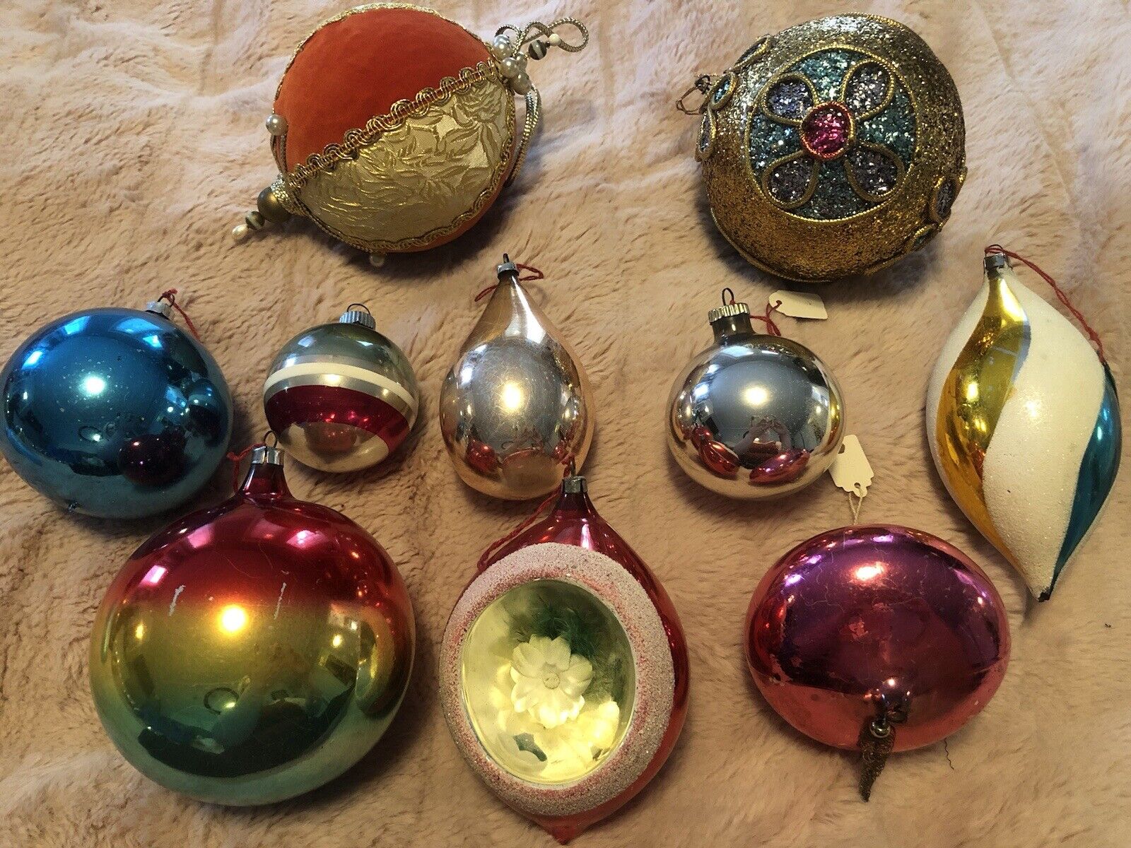 Vintage Mercury Glass Christmas Ornament Balls Plus Others Some Have Tags