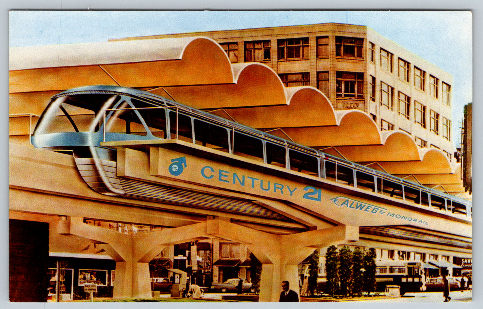 c1950s Monorail Seattle World Fair Mass Transit Alweg Vintage Postcard