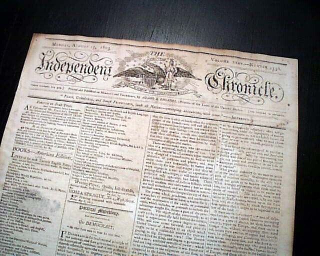 President THOMAS JEFFERSON Letter Type Signed Mississippi River 1803 Newspaper