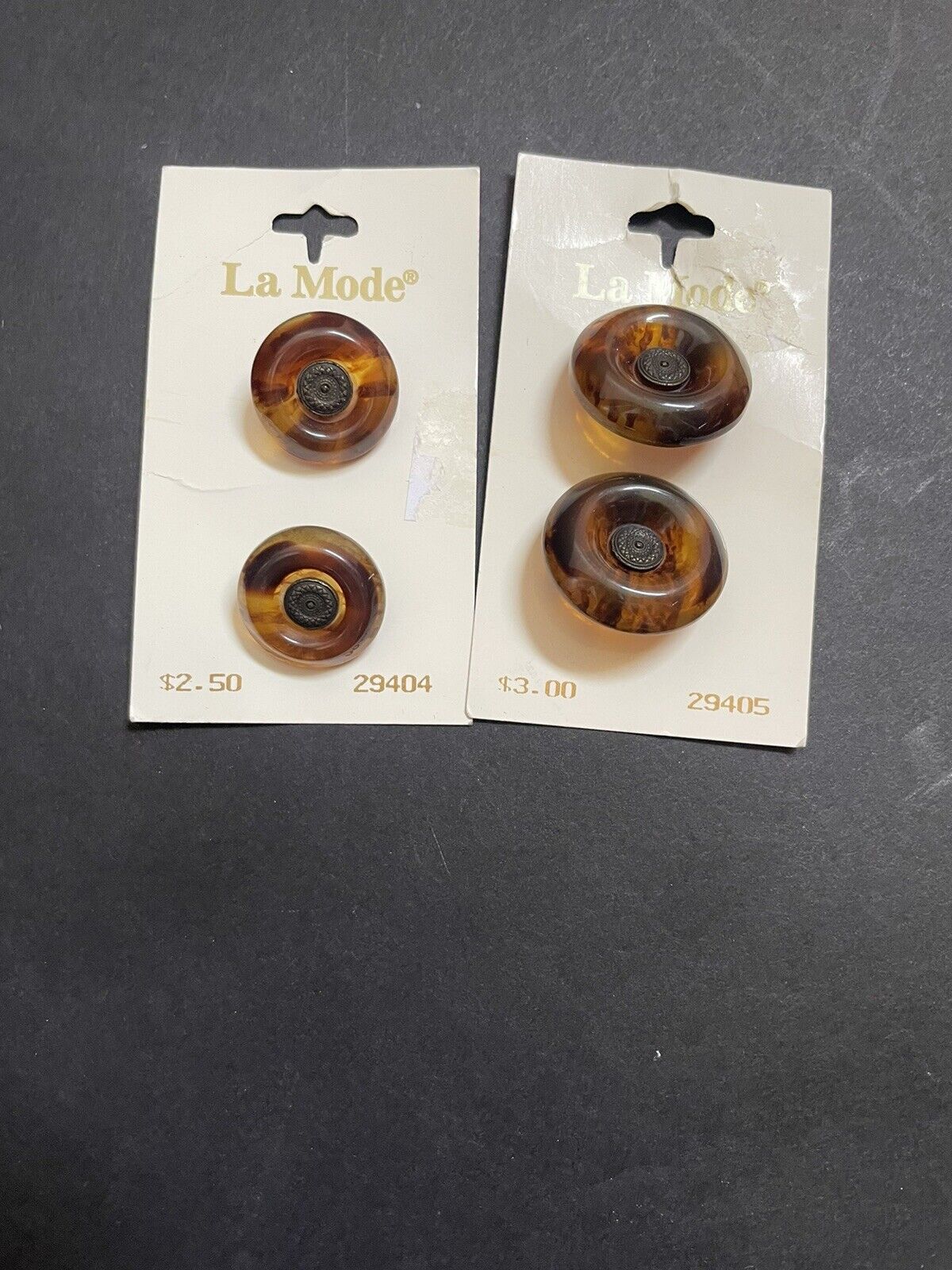 la mode vintage buttons Tortoise Made In Italy 4 Pc