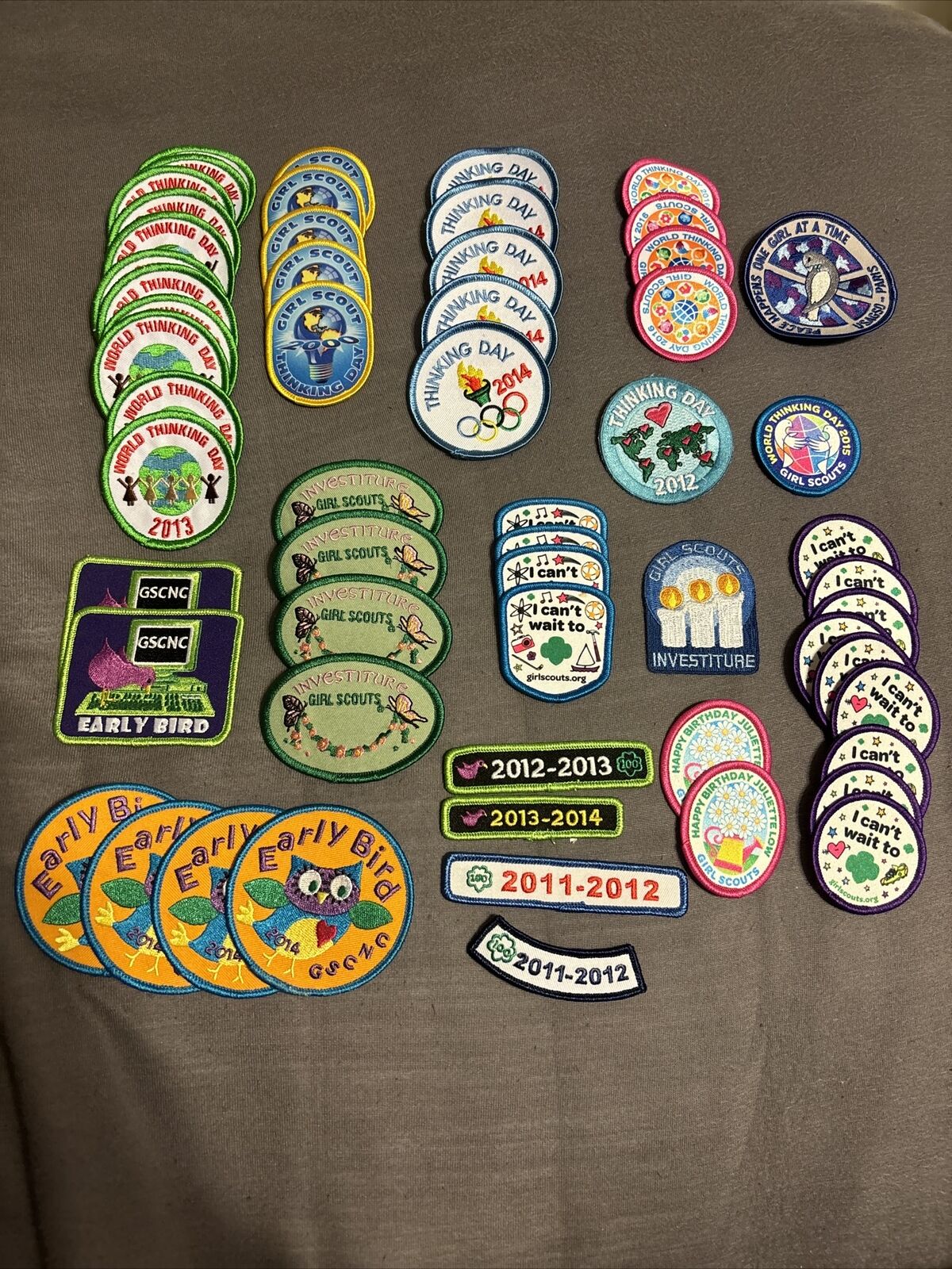 HUGE LOT OF 50+ GIRL SCOUT PATCHES BADGES HTF Rare