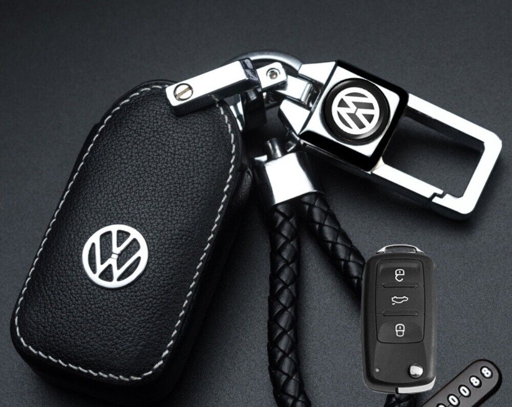 2PCS for Volkswagen key holder real cowhide bag