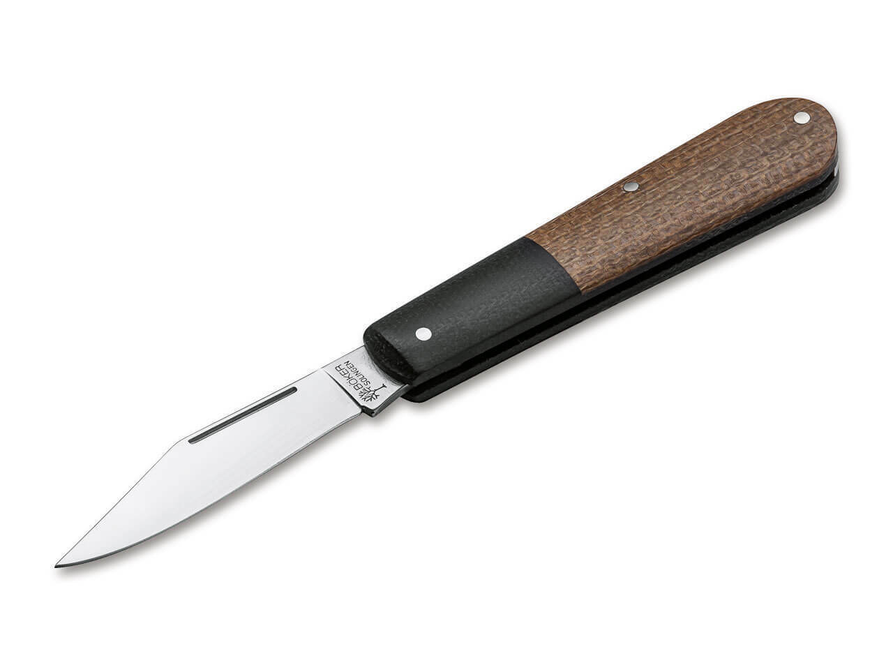 Boker Manufaktur Solingen Barlow Integral Burlap Micarta Brown Pocket Knife