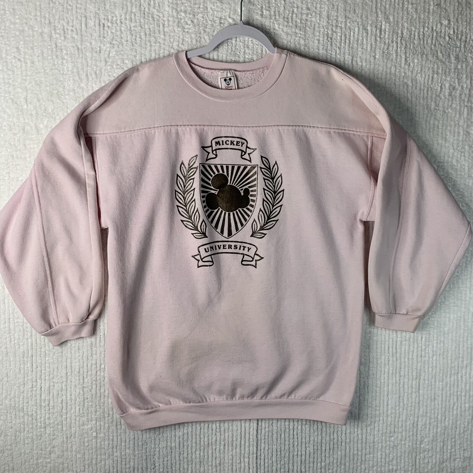 Vintage Disney Mickey University Adult XL Sweatshirt Pink Made In USA