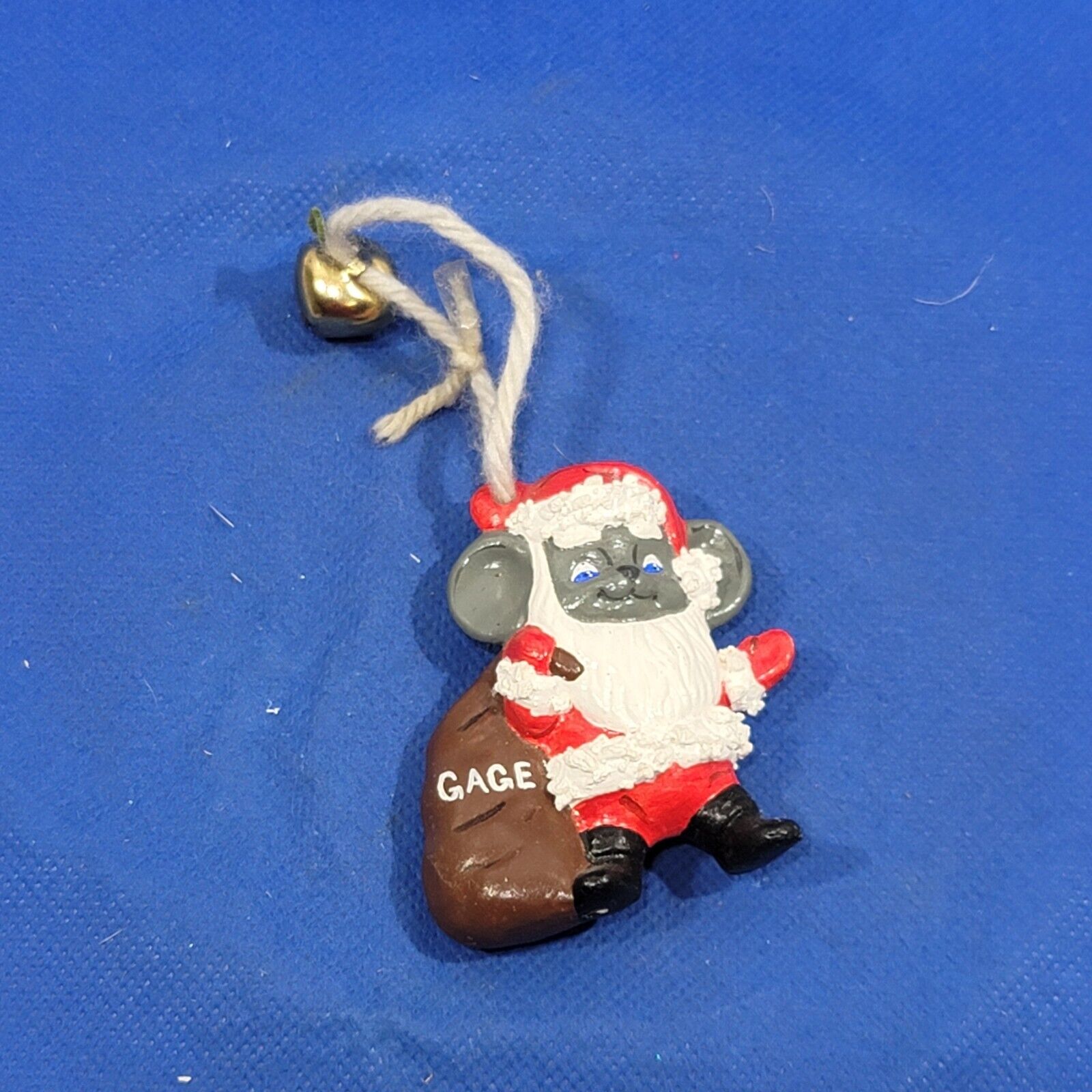 Vintage Christmas Ornament Mouse Gage Resin Holiday Tree Decor
