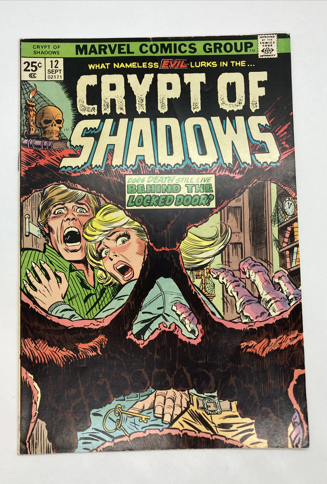 Crypt of Shadows #12 (Sept 1974, Marvel) Cover Folded VG/F (5.0)