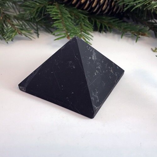 Pyramid Unpolished shungite 70x70mm 2,76 inches good EMG protection decor