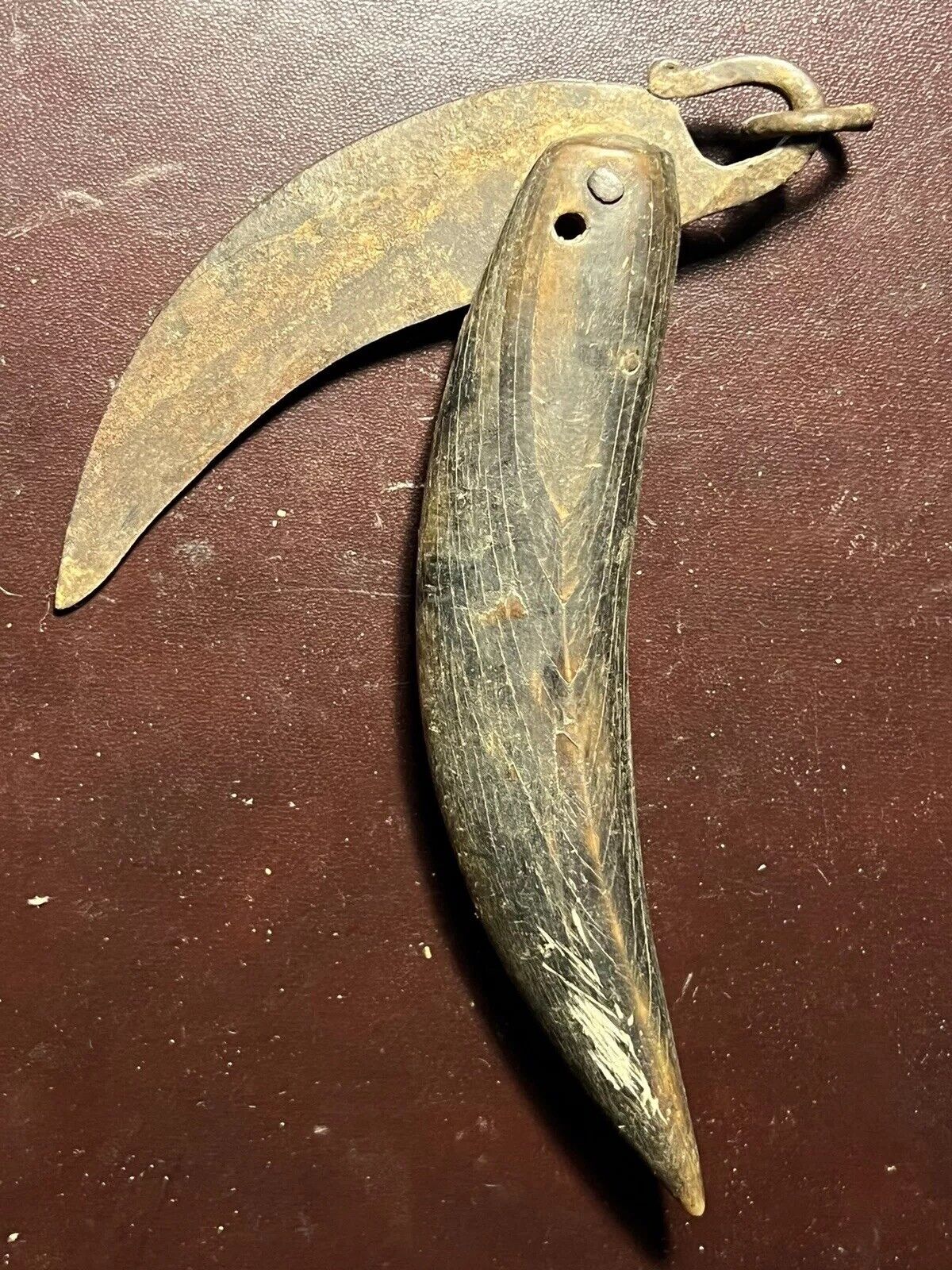 Antique 18th Century Horn Handle Folding Knife, Revolutionary Era, *z
