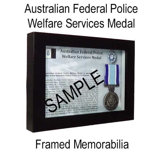 Australian Federal Police Welfare Services Medal - Framed Memorabilia