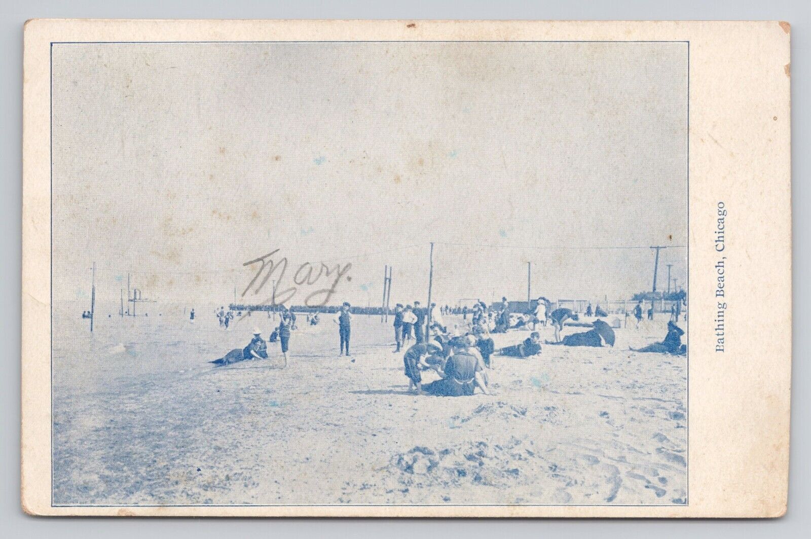 Bathing Beach Chicago Illinois c1910 Antique Postcard