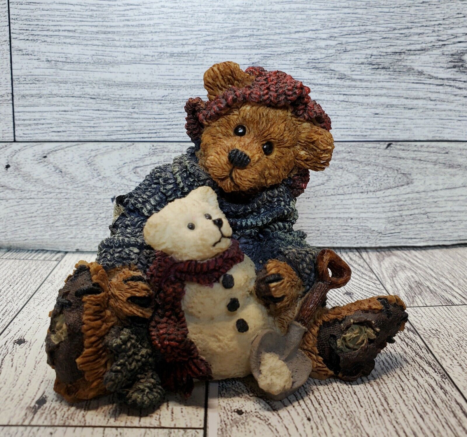 Boyds Bears & Friends #2242 Elliot & Snowbeary Snowman Teddy Bear Snow Winter