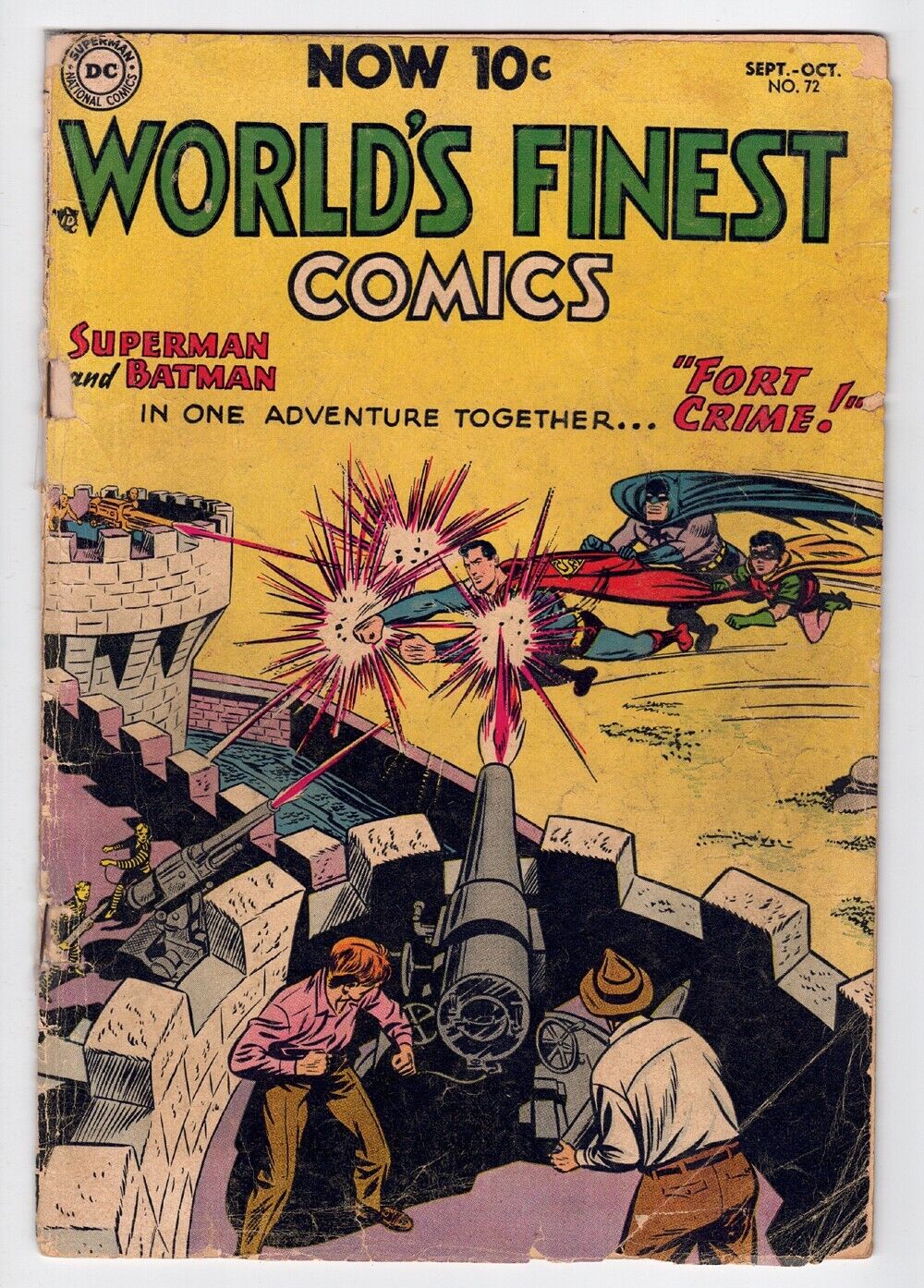WORLD'S FINEST #72 1.25 SCARCE 1954 OFF-WHITE PAGES