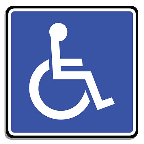 Handicap Disabled Parking Only 2 PACK STICKERS Person in Wheelchair 4.5\