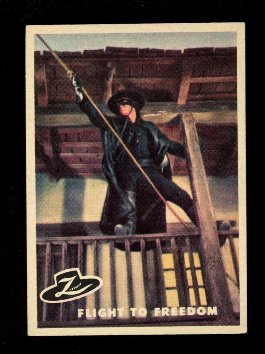 1958 Topps Zorro #40 Flight to Freedom (EX) - very lite ding bottom right